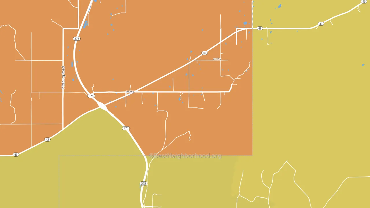 Daisy, OK block-group voter-turnout map