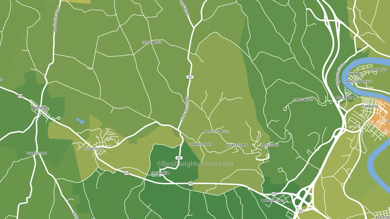 Daisytown, PA block-group voter-turnout map