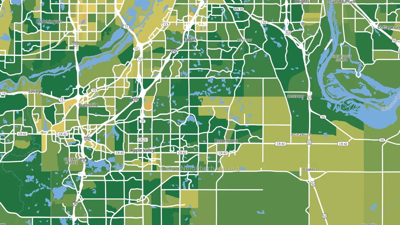 Dakota County, MN block-group voter-turnout map
