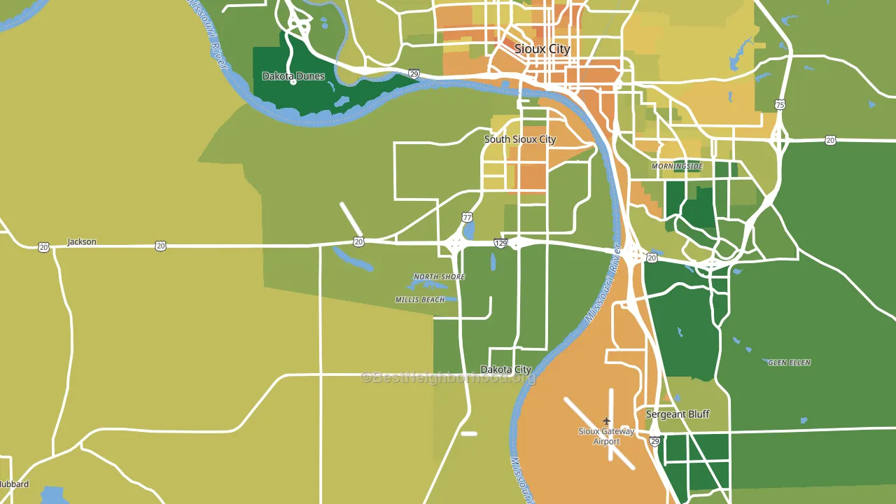 Dakota County, NE block-group voter-turnout map