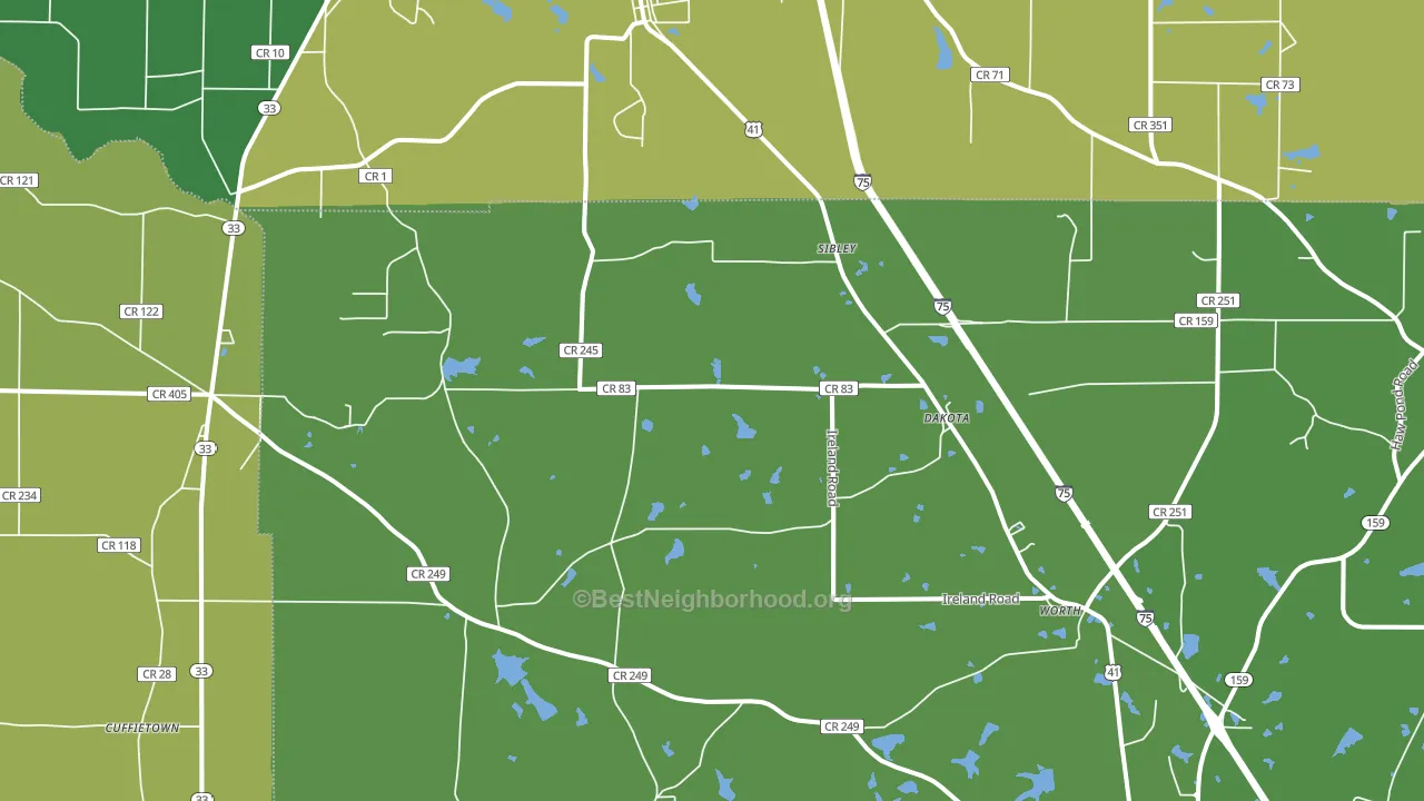 Dakota, GA block-group voter-turnout map