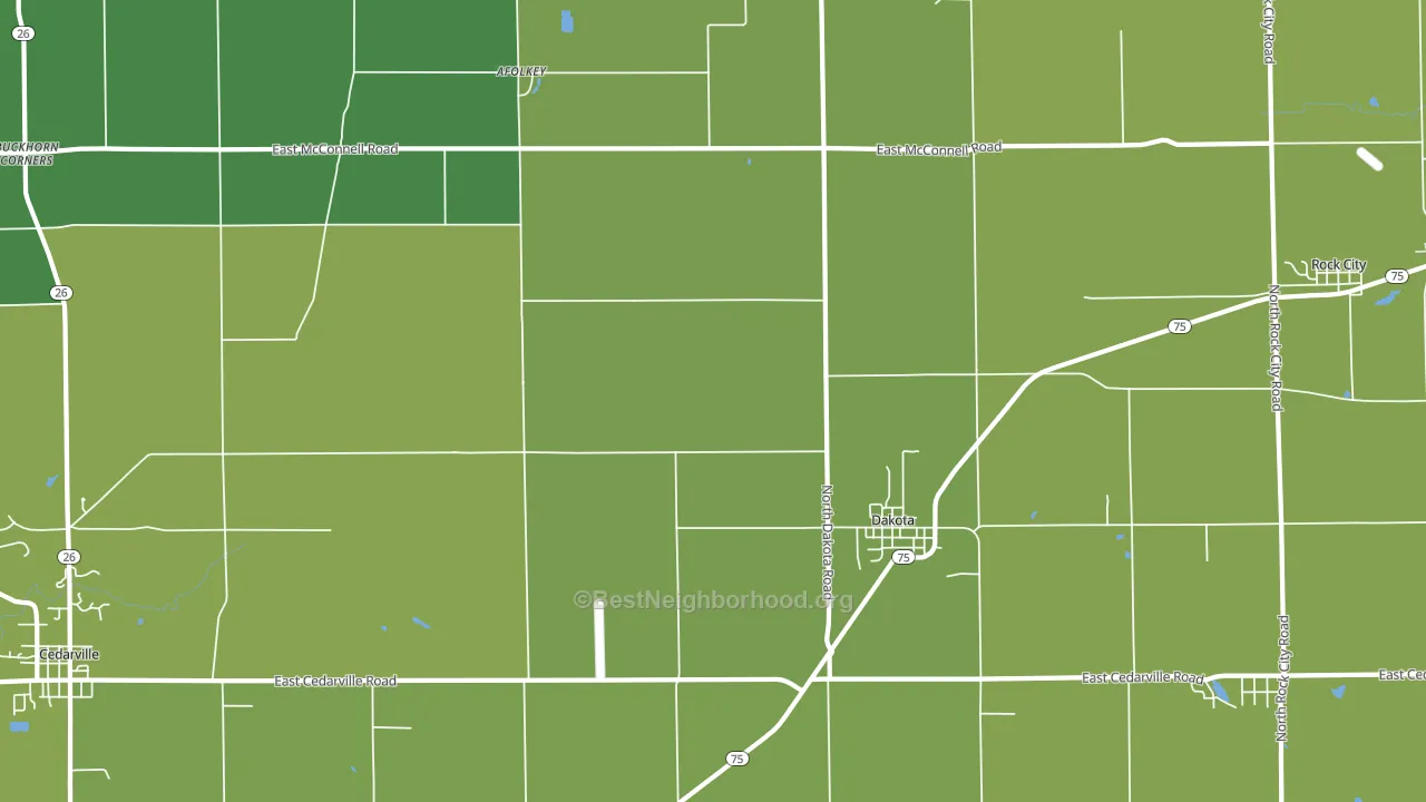 Dakota, IL block-group voter-turnout map