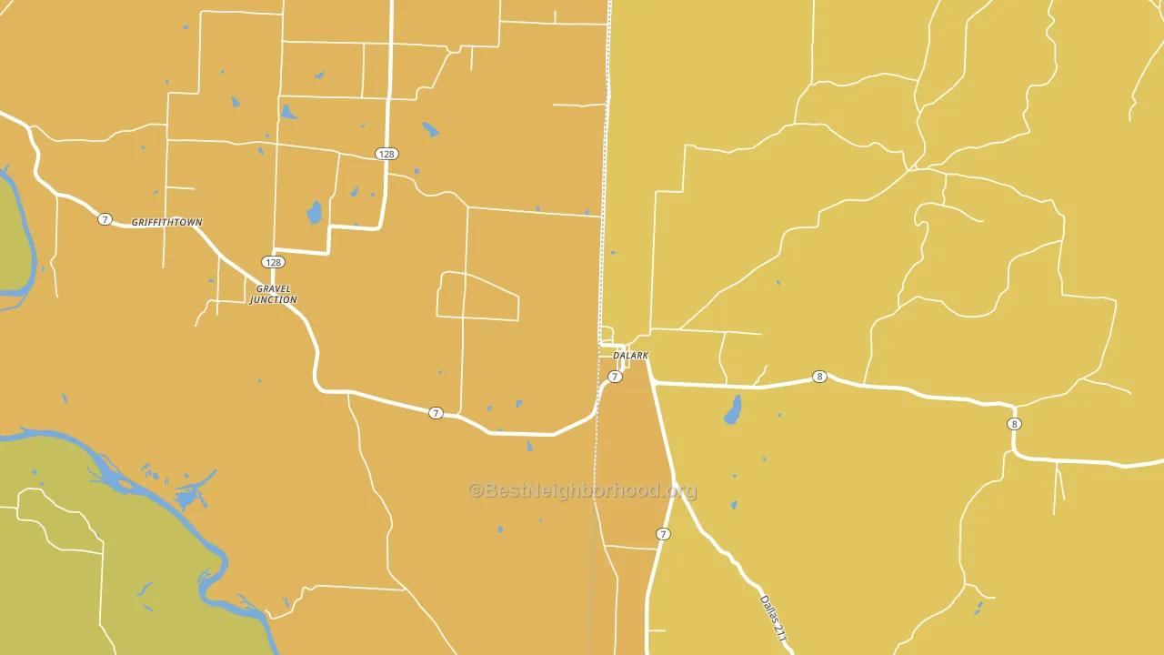 Dalark, AR block-group voter-turnout map