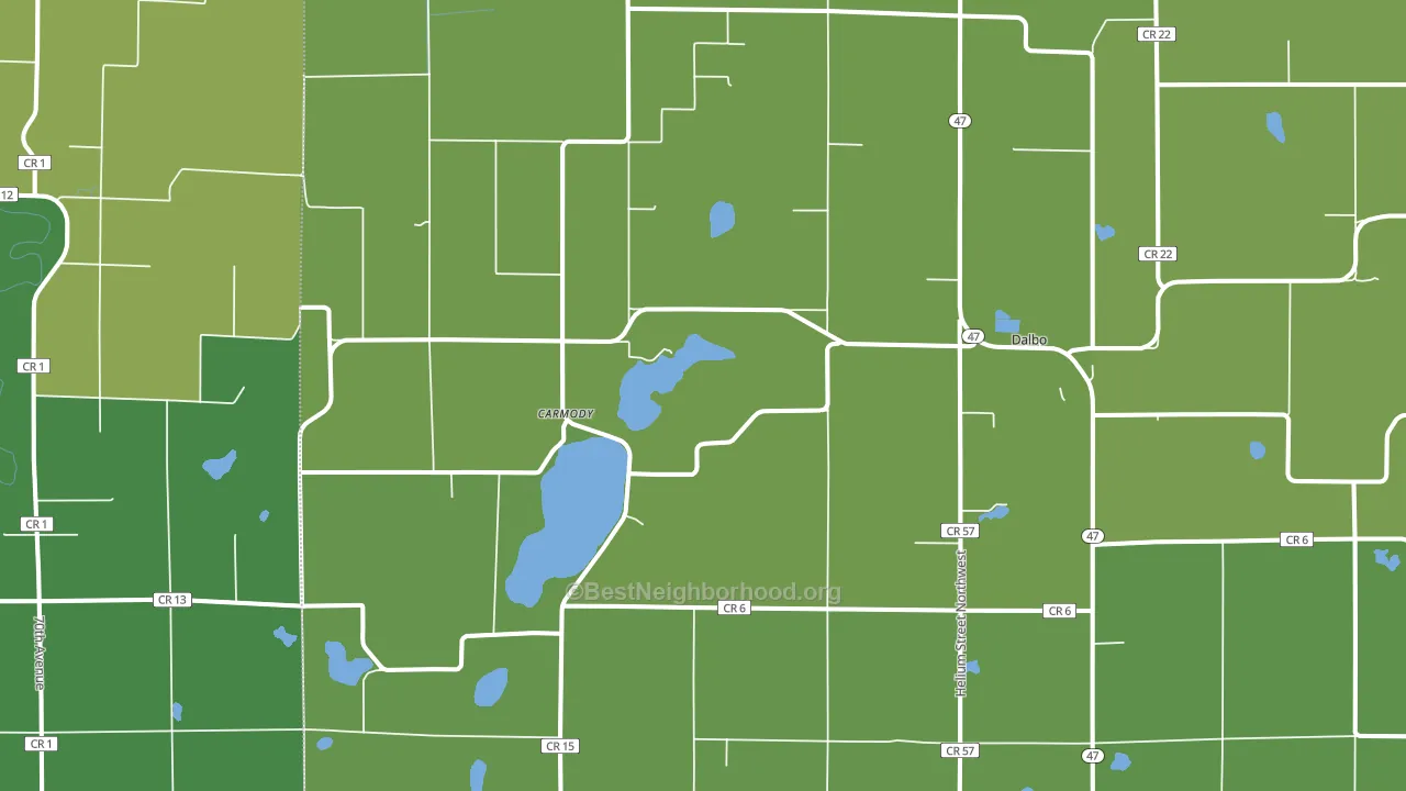 Dalbo, MN block-group voter-turnout map