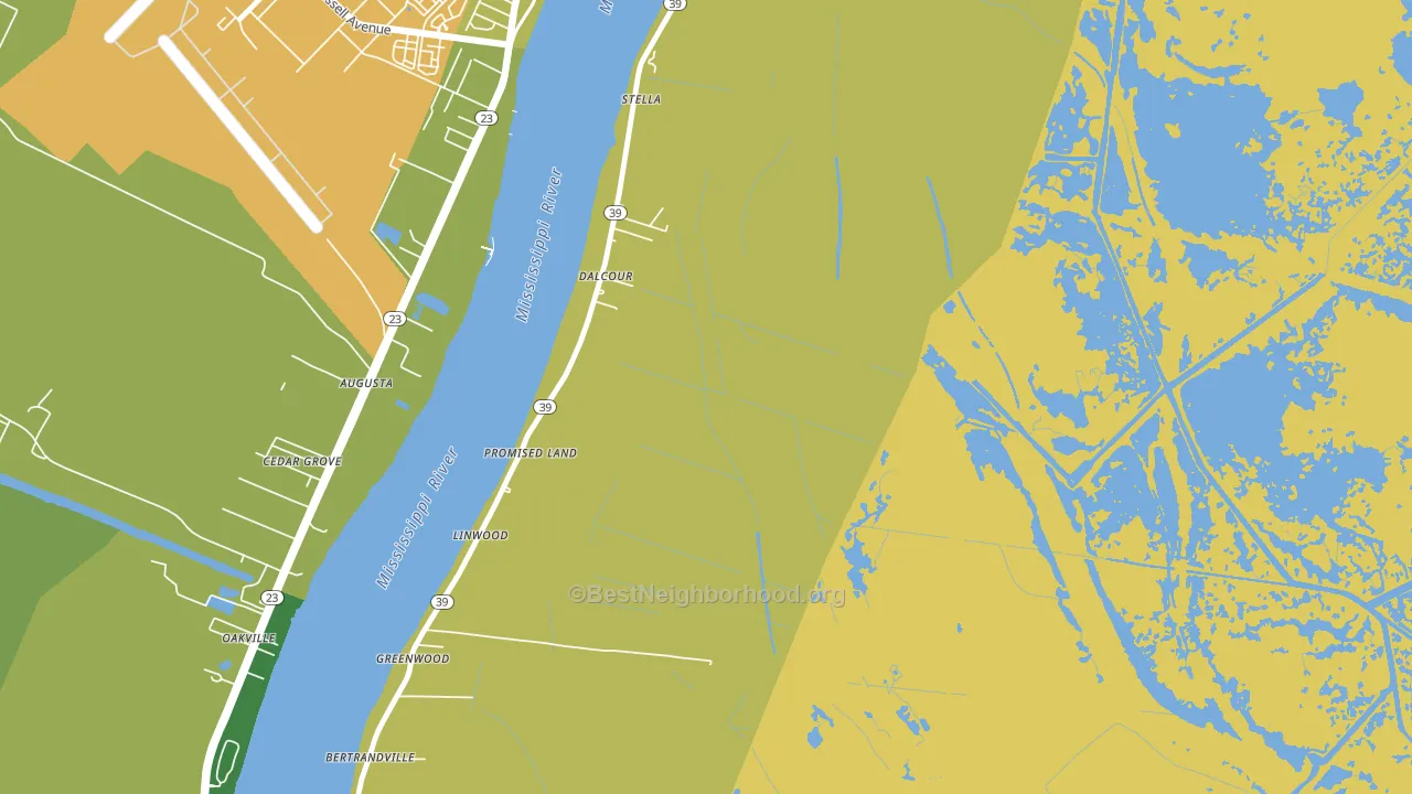 Dalcour, LA block-group voter-turnout map