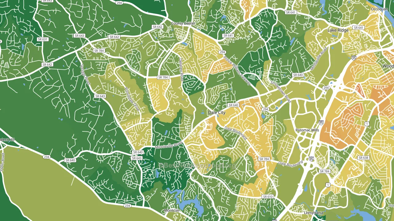 Dale City, VA block-group voter-turnout map