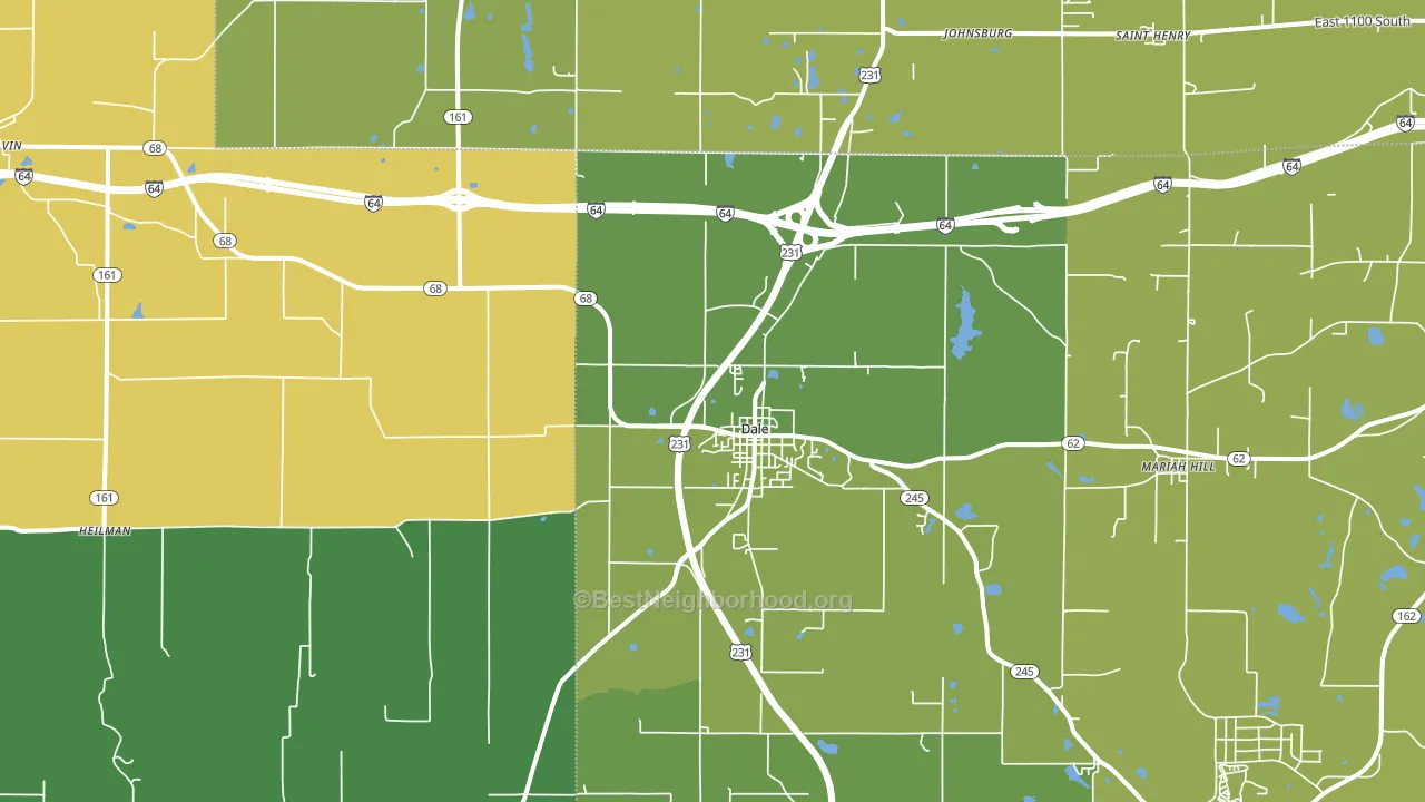 Dale, IN block-group voter-turnout map
