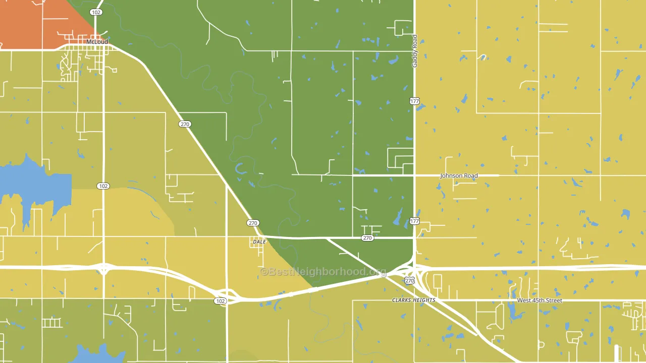 Dale, OK block-group voter-turnout map