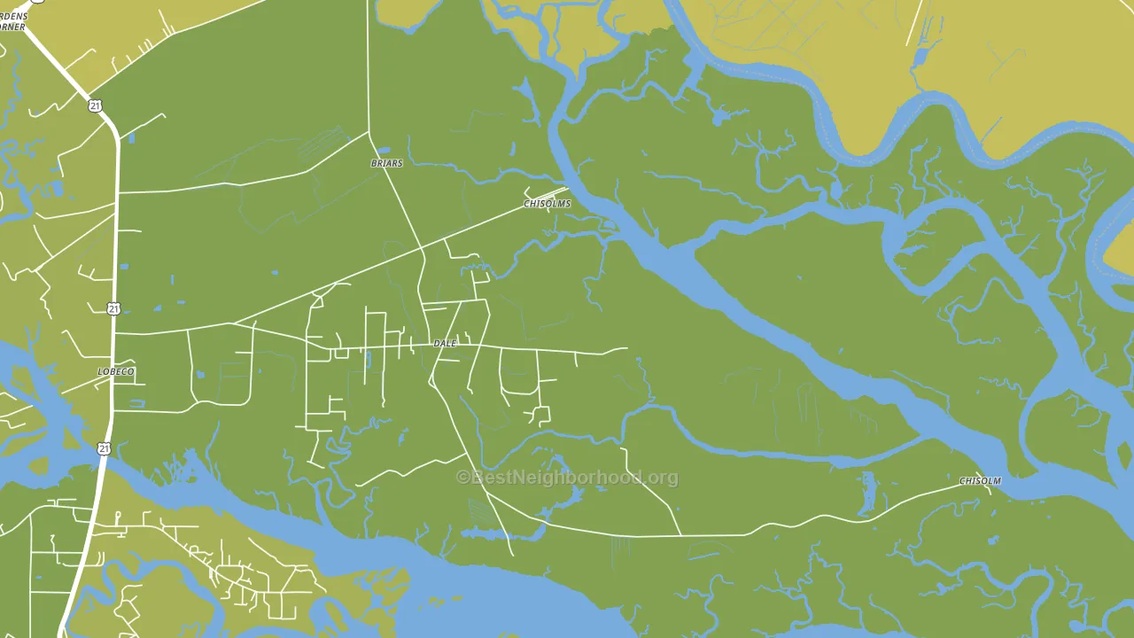 Dale, SC block-group voter-turnout map