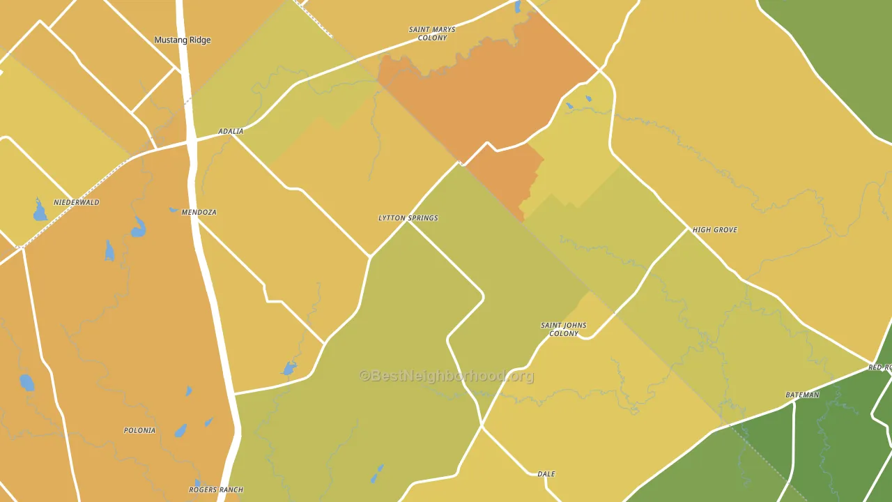 Dale, TX block-group voter-turnout map