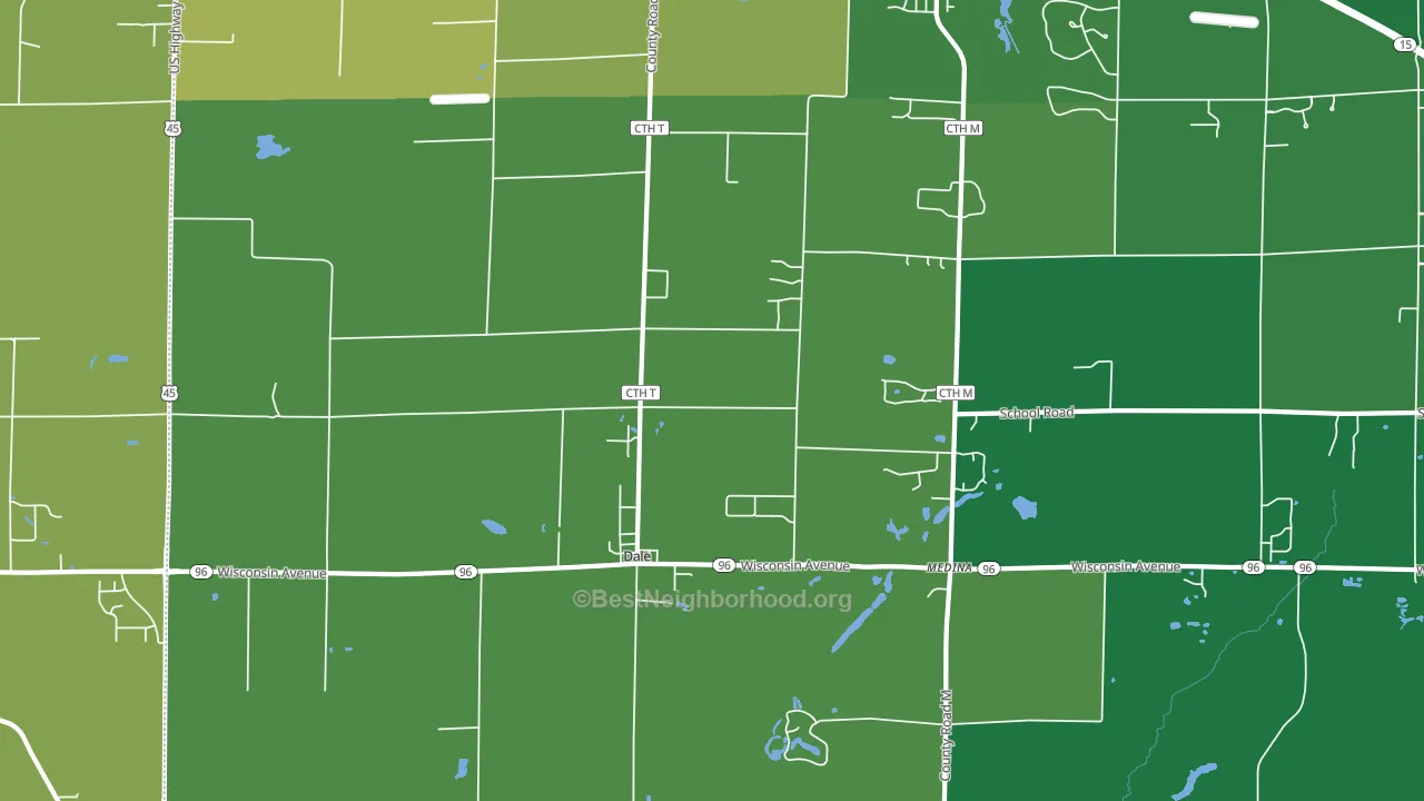 Dale, WI block-group voter-turnout map