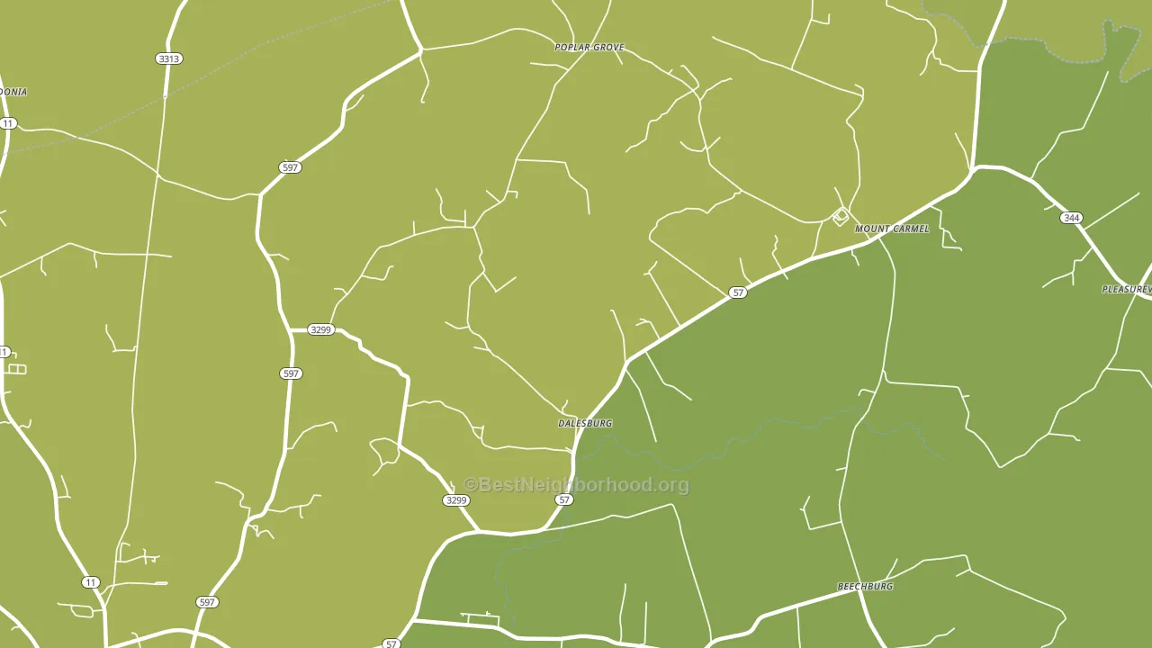 Dalesburg, KY block-group voter-turnout map