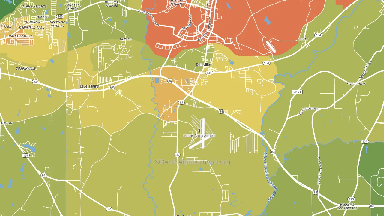 Daleville, AL block-group voter-turnout map