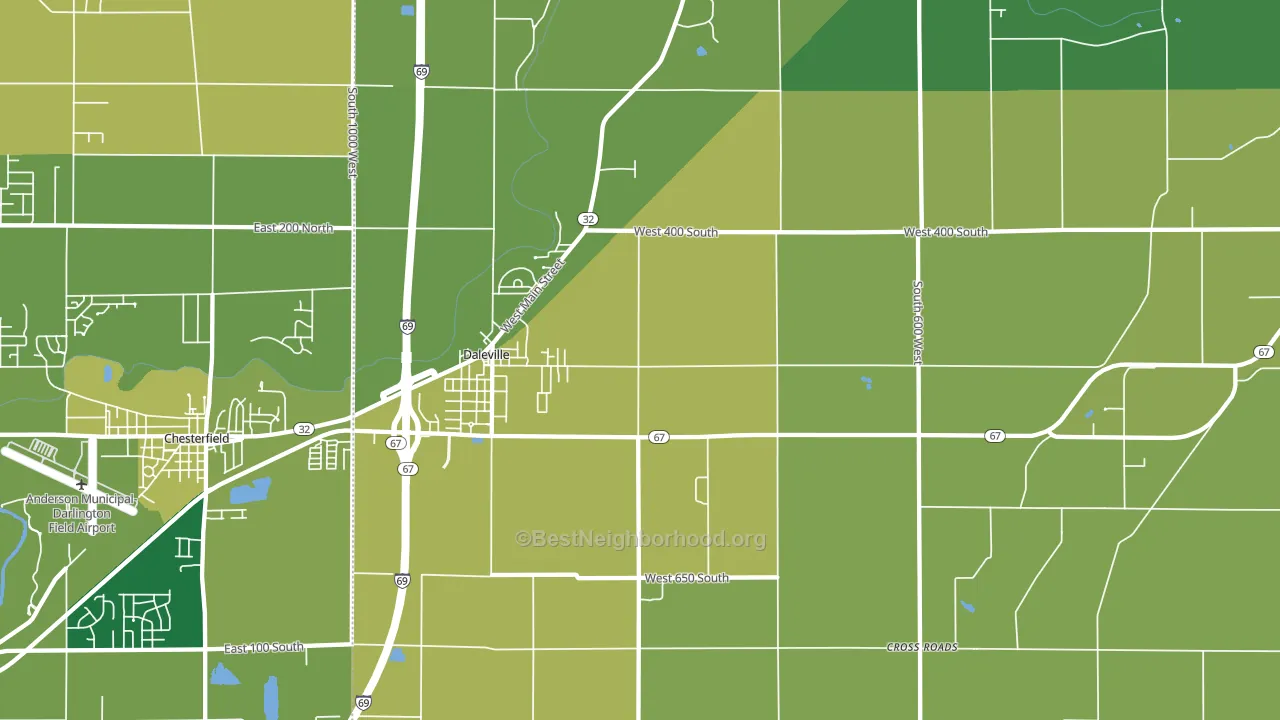 Daleville, IN block-group voter-turnout map