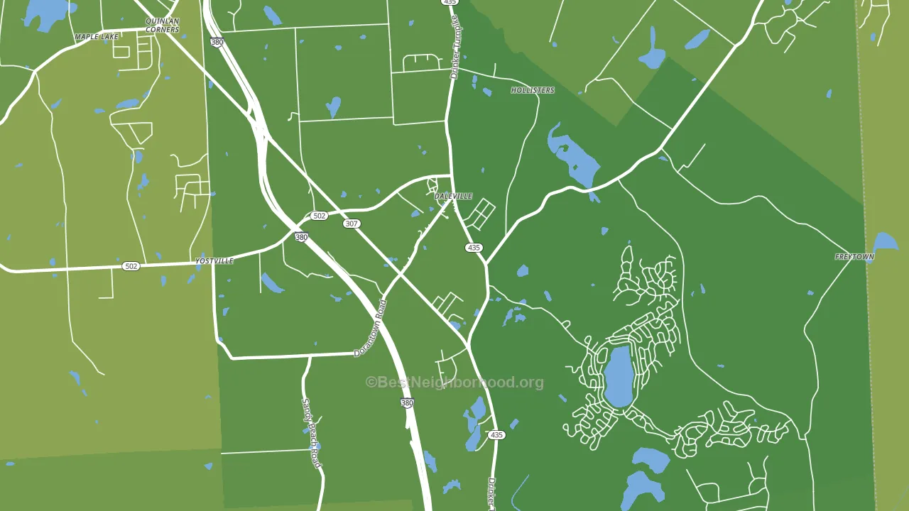 Daleville, PA block-group voter-turnout map