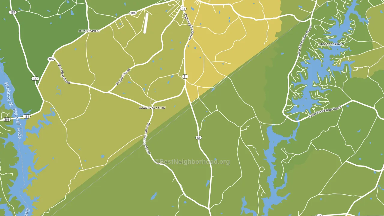 Dalewood, SC block-group voter-turnout map