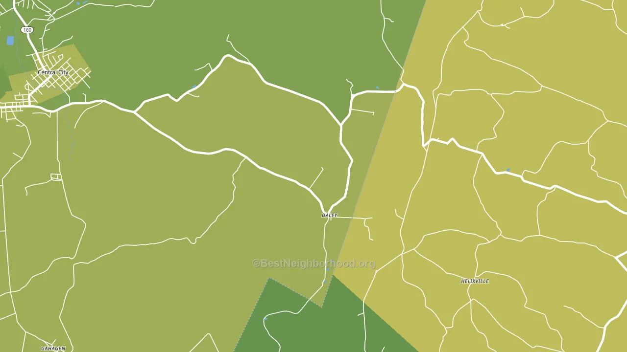 Daley, PA block-group voter-turnout map