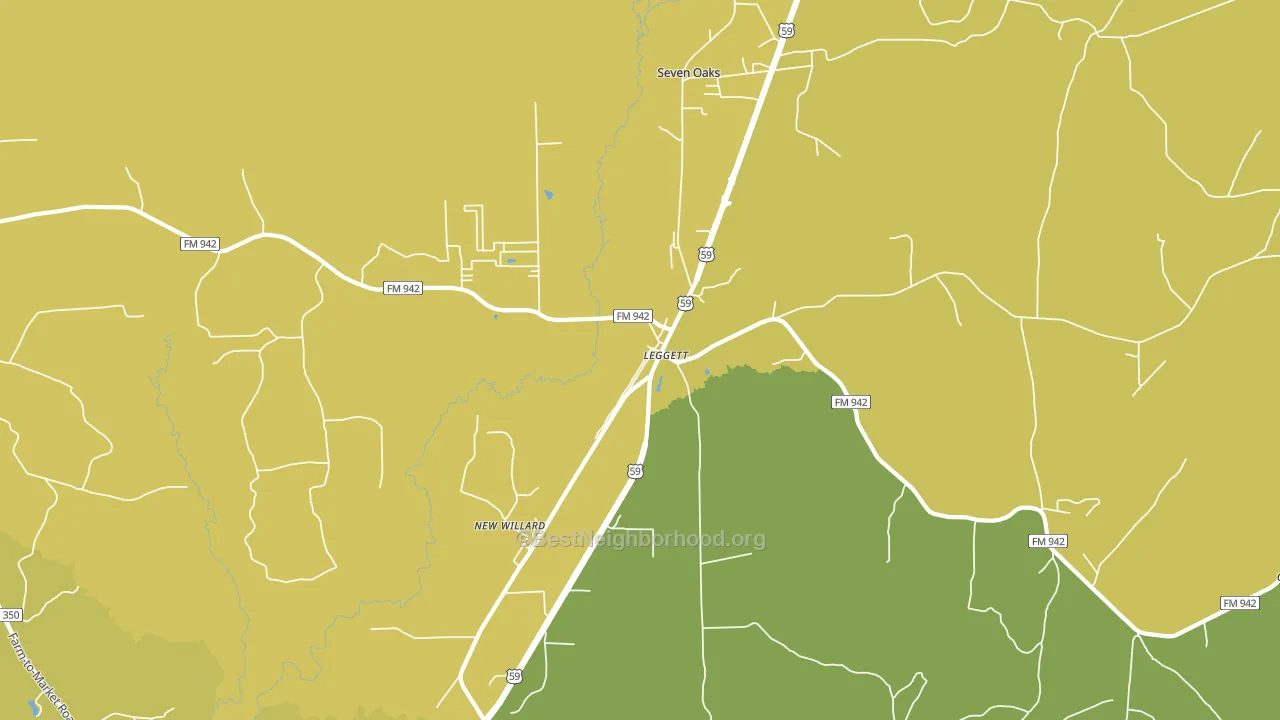 Dallardsville, TX block-group voter-turnout map