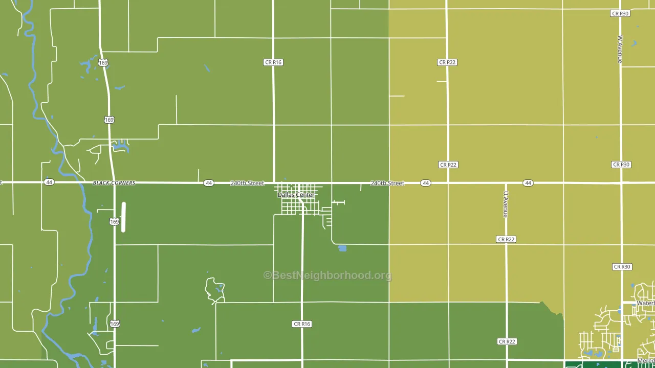 Dallas Center, IA block-group voter-turnout map