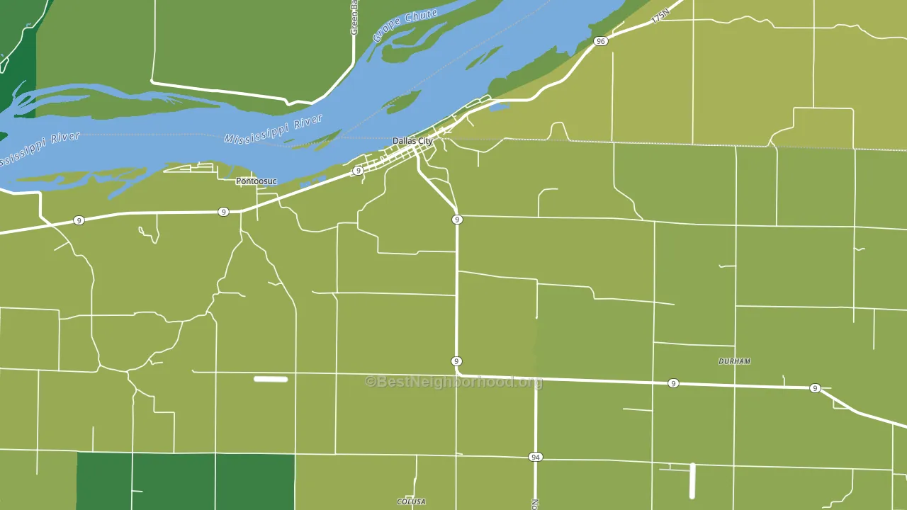 Dallas City, IL block-group voter-turnout map