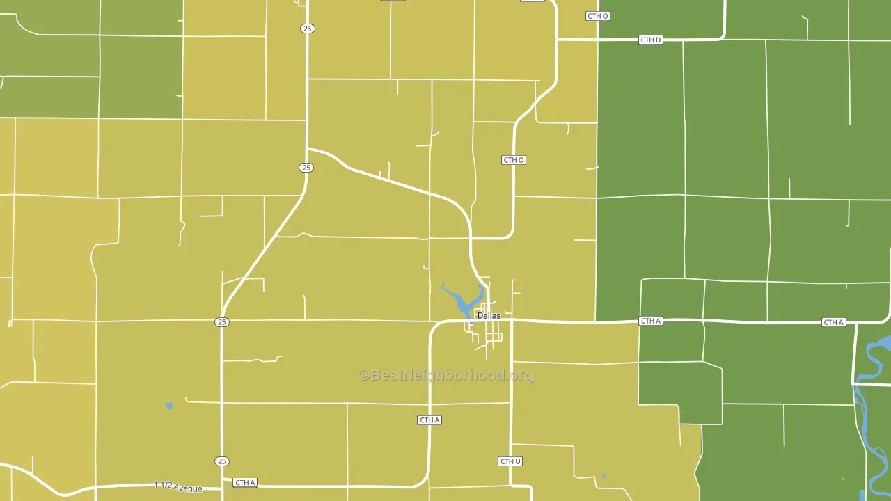 Dallas, WI block-group voter-turnout map