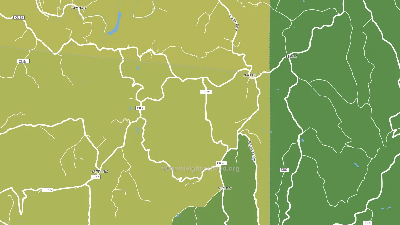 Dallas, WV block-group voter-turnout map