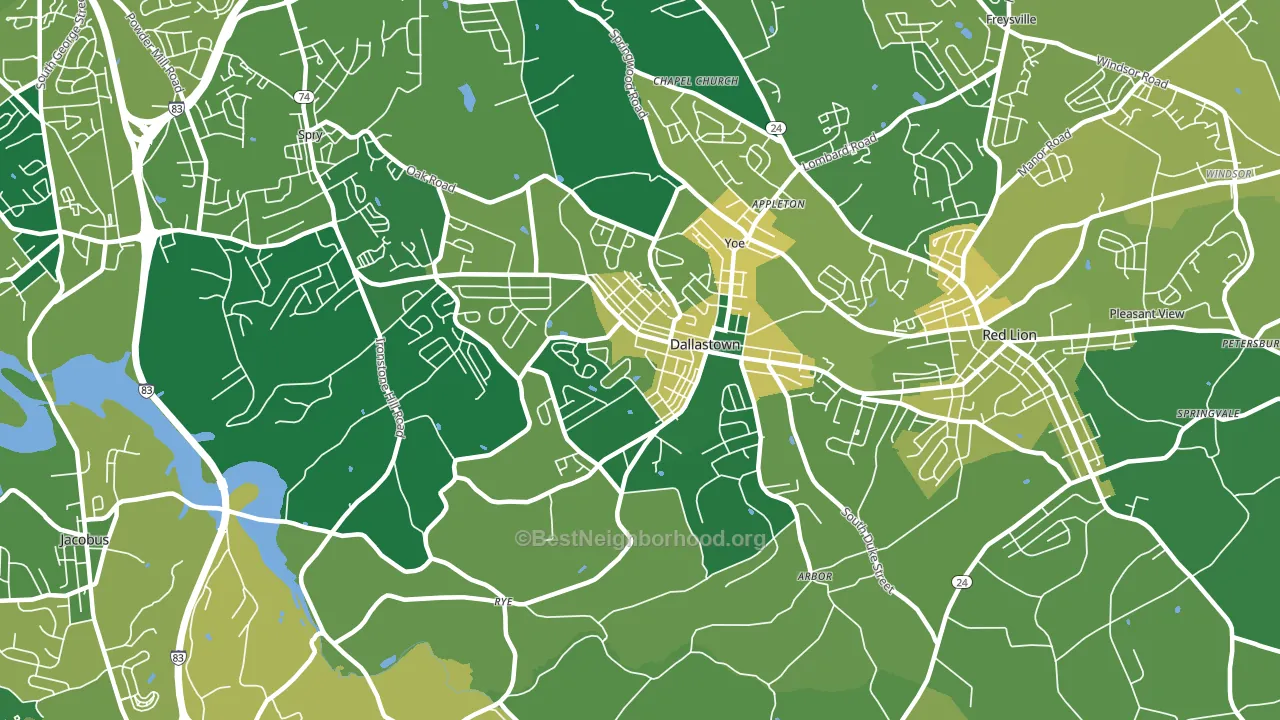 Dallastown, PA block-group voter-turnout map