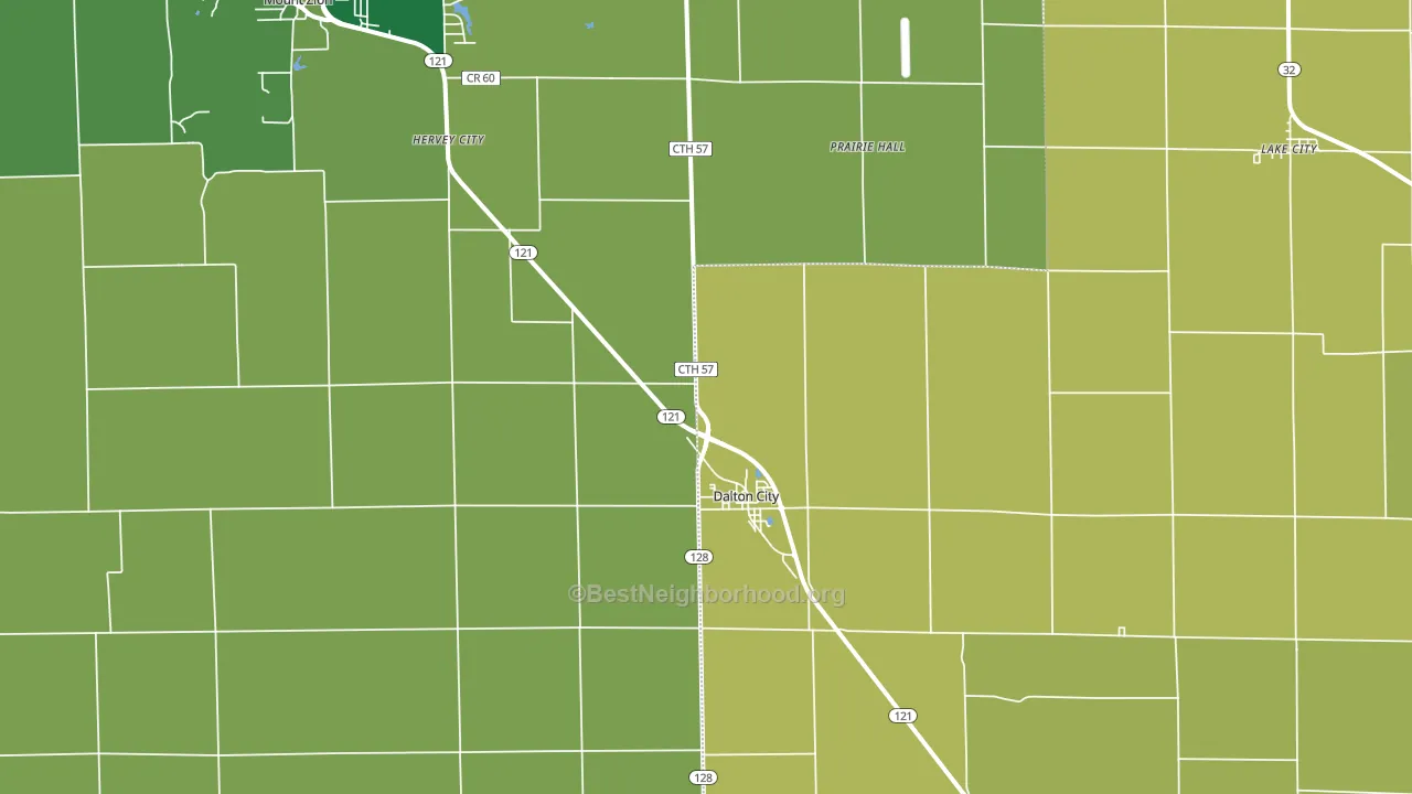 Dalton City, IL block-group voter-turnout map
