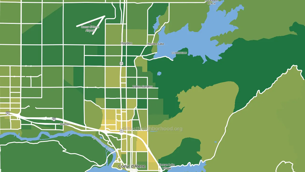 Dalton Gardens, ID block-group voter-turnout map