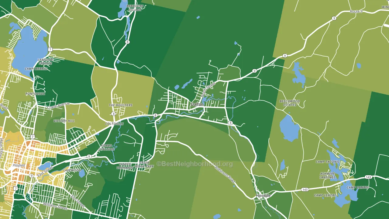 Dalton, MA block-group voter-turnout map