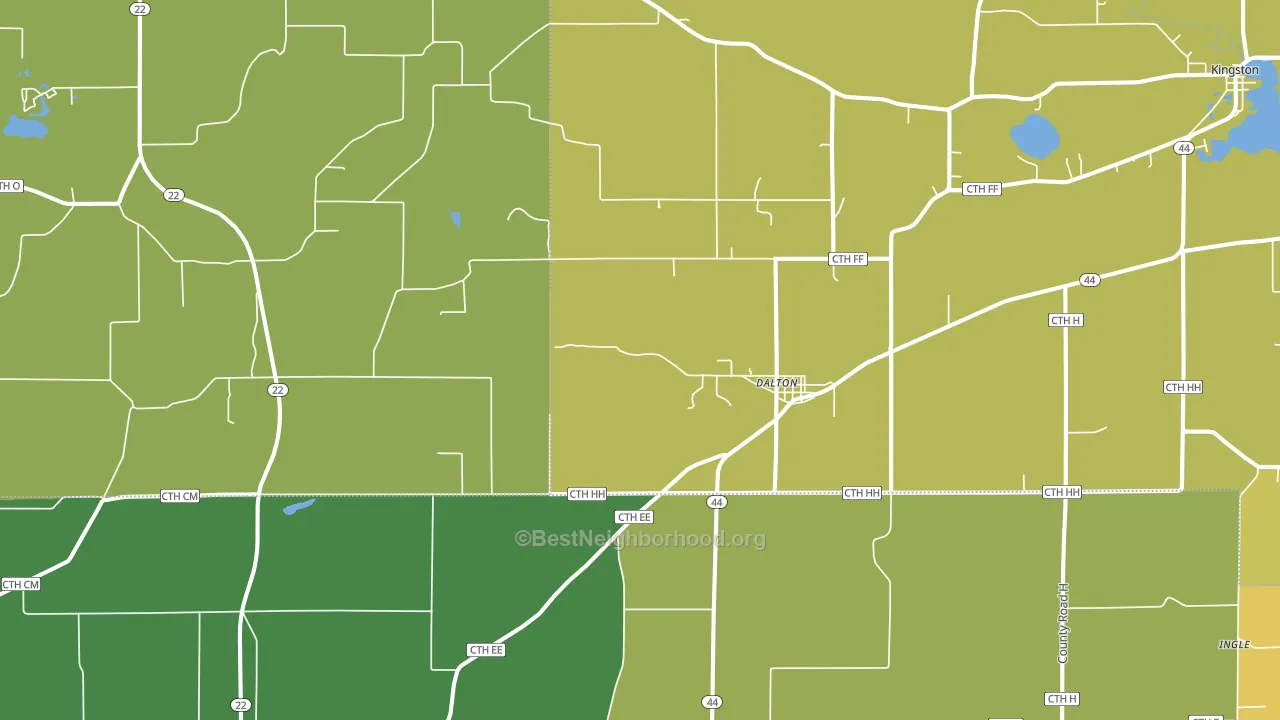 Dalton, WI block-group voter-turnout map