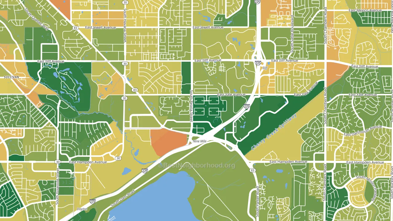 Dam East-West, Aurora, CO block-group voter-turnout map