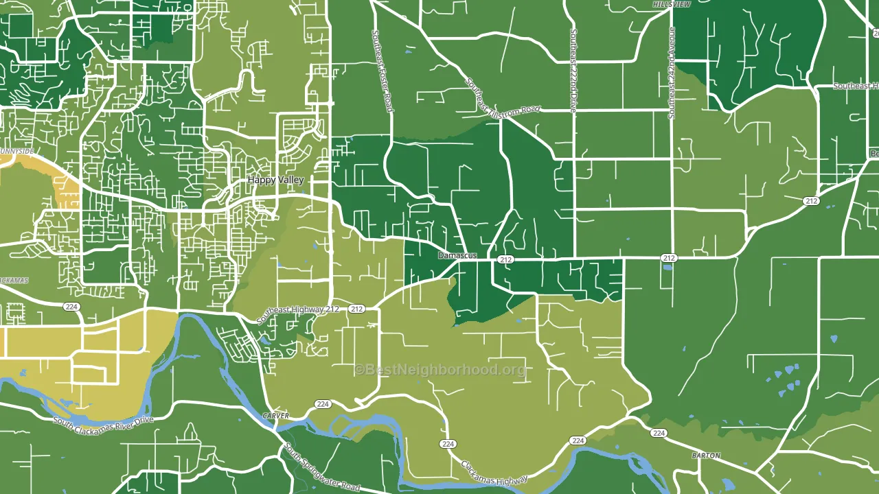 Damascus, OR block-group voter-turnout map