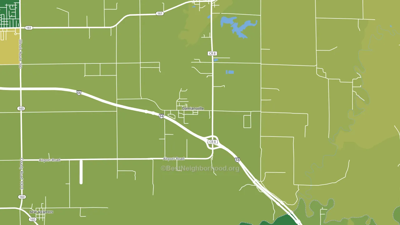 Damiansville, IL block-group voter-turnout map