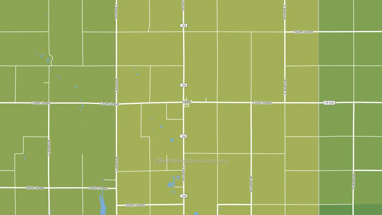 Dana, IA block-group voter-turnout map