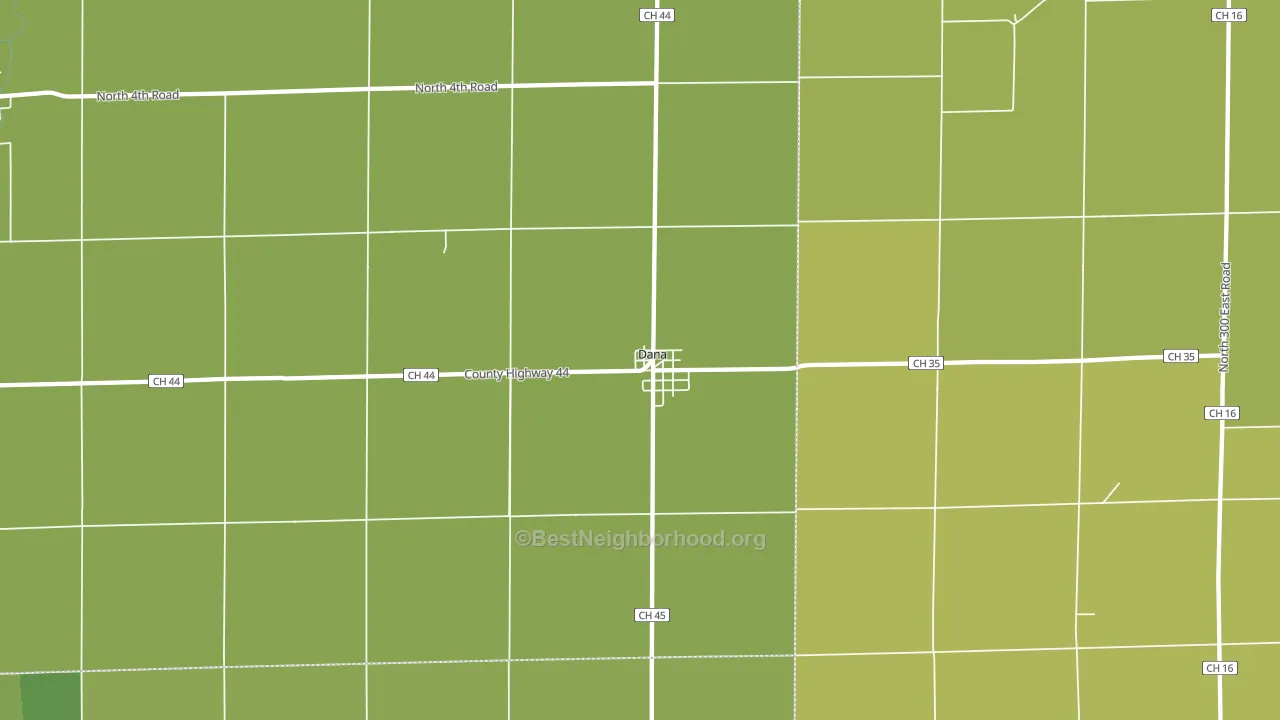 Dana, IL block-group voter-turnout map