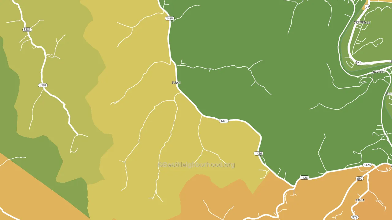 Dana, KY block-group voter-turnout map