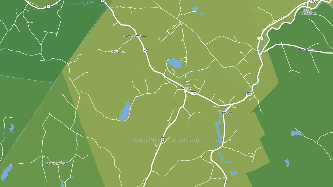 Danbury, NH block-group voter-turnout map