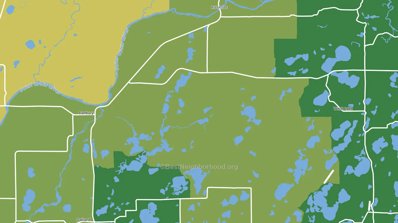 Danbury, WI block-group voter-turnout map