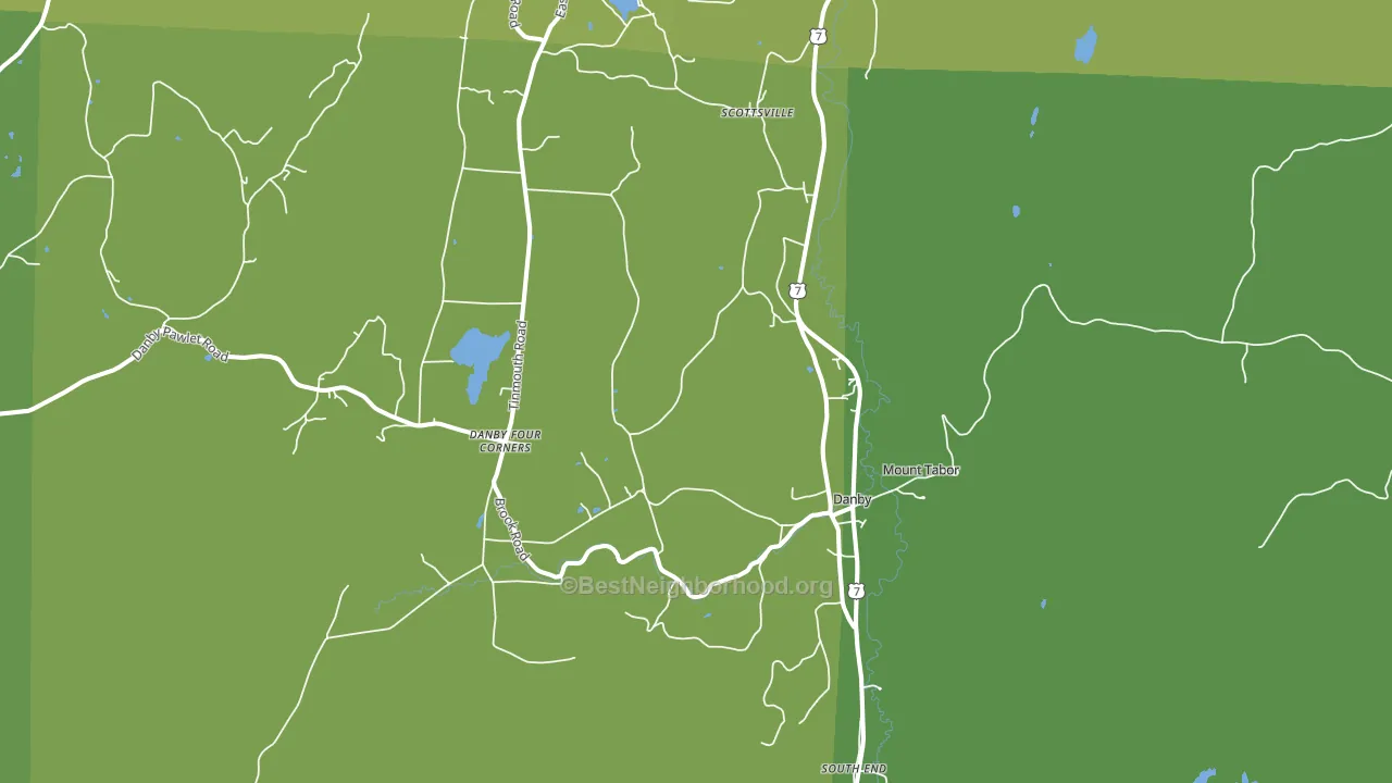 Danby, VT block-group voter-turnout map