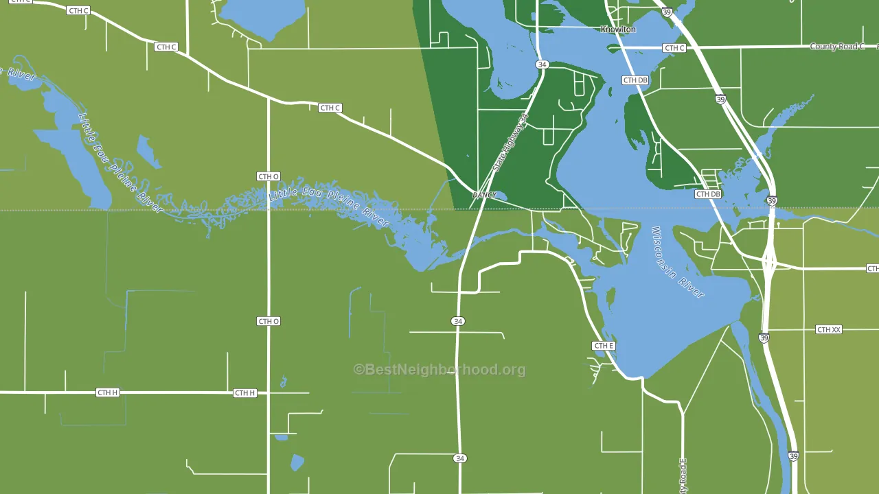 Dancy, WI block-group voter-turnout map