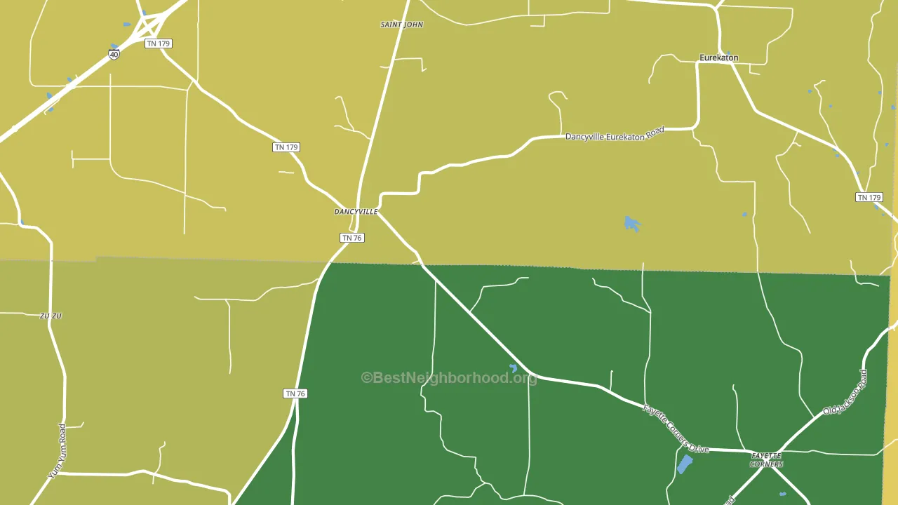 Dancyville, TN block-group voter-turnout map