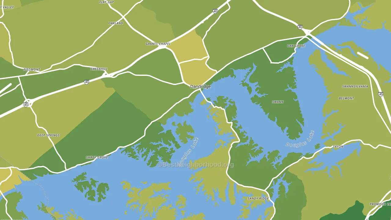 Dandridge, TN block-group voter-turnout map