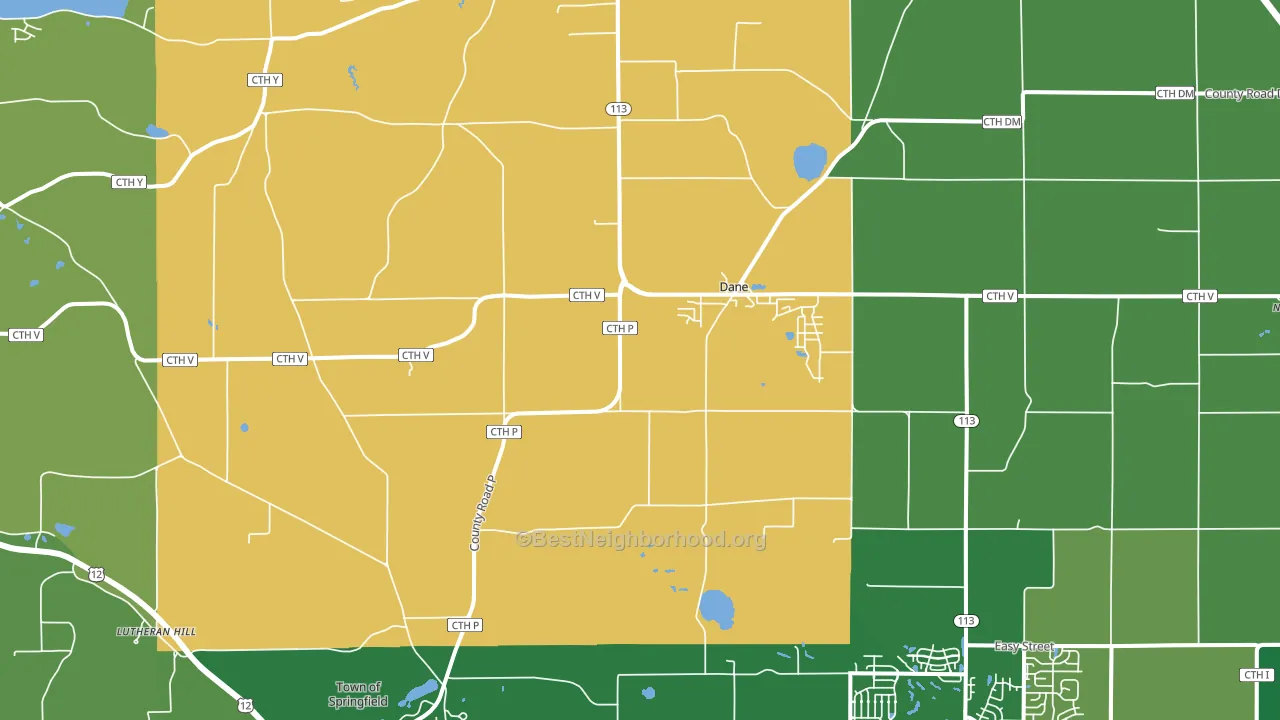 Dane, WI block-group voter-turnout map