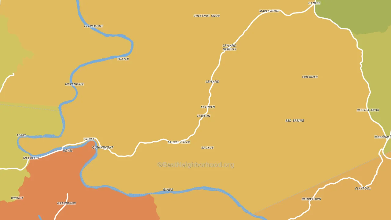 Danese, WV block-group voter-turnout map