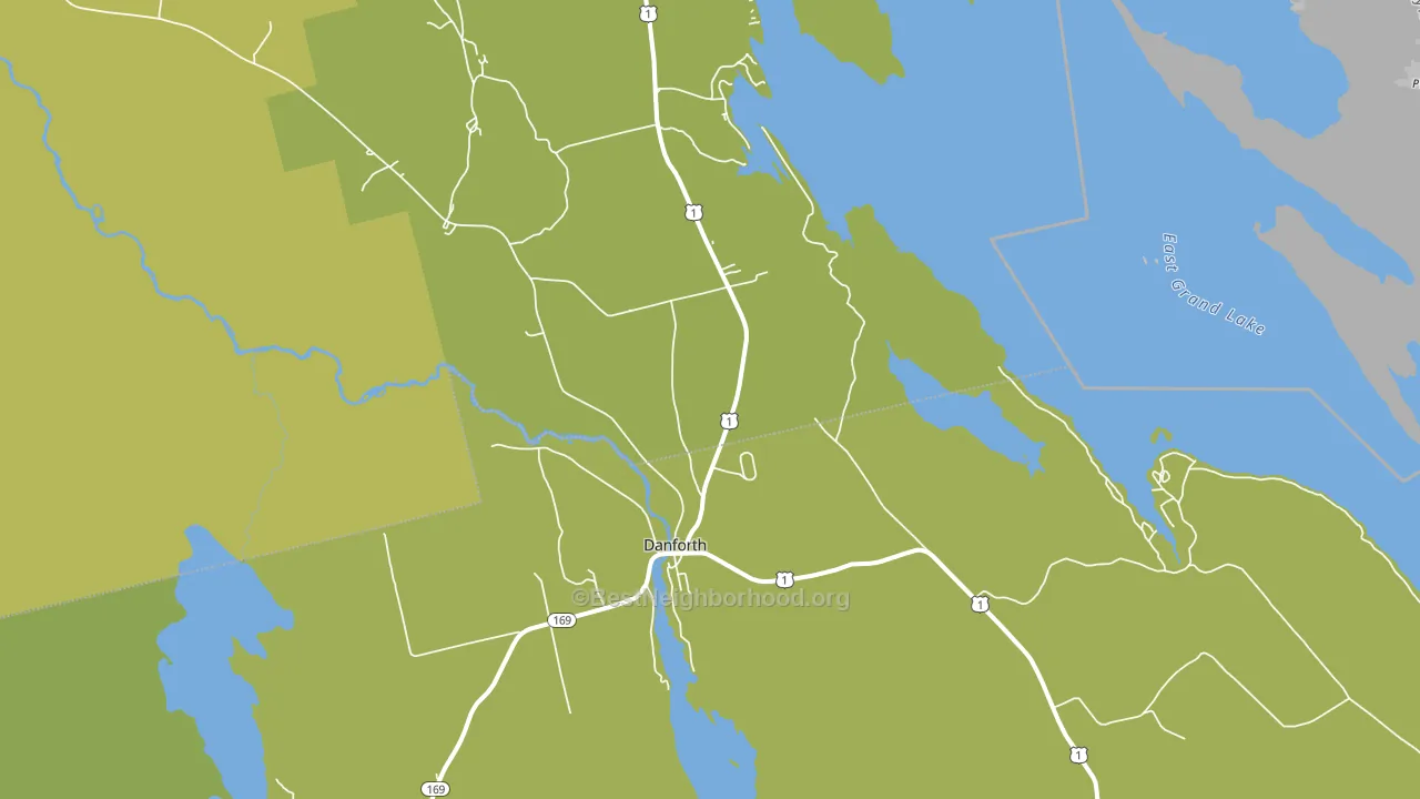 Danforth, ME block-group voter-turnout map