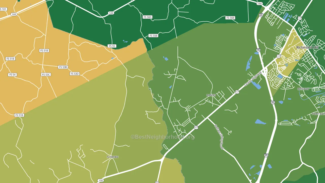 Daniel, GA block-group voter-turnout map