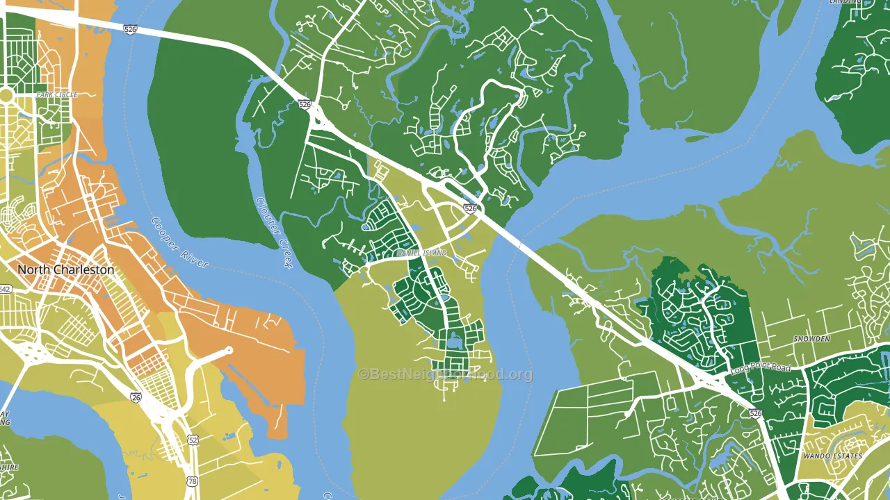 Daniel Island, Charleston, SC block-group voter-turnout map