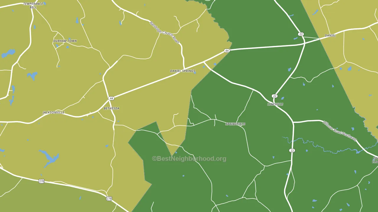 Daniel Springs, GA block-group voter-turnout map