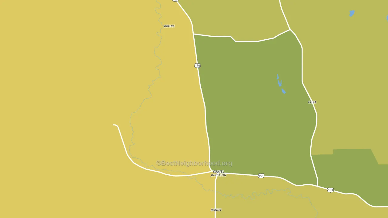 Daniel, WY block-group voter-turnout map